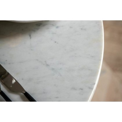 Gallery Direct Soho Mango Wood Round Dining Table with Marble Top