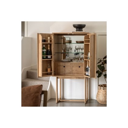 Gallery Direct Craft Natural Oak Cocktail Cabinet Gallery Direct Craft Natural Oak Cocktail Cabinet