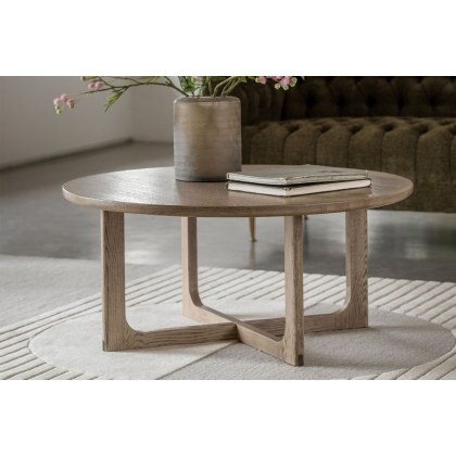 Gallery Direct Craft Smoked Oak Round Coffee Table