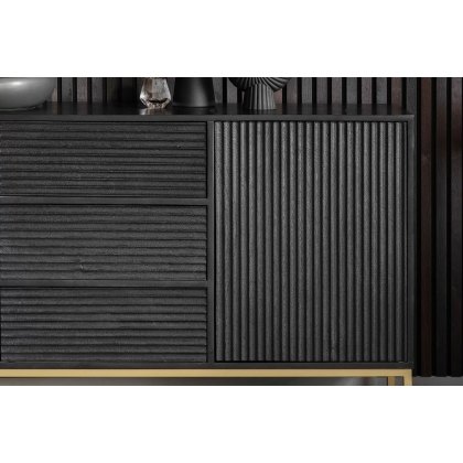 Gallery Direct Ripple Mango Wood Black & Gold Large Sideboard Gallery Direct Ripple Mango Wood Black & Gold Large Sideboard