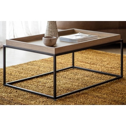 Gallery Direct Forden Wood & Metal Tray Coffee Table in Grey