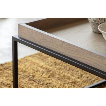 Gallery Direct Forden Wood & Metal Tray Coffee Table in Grey