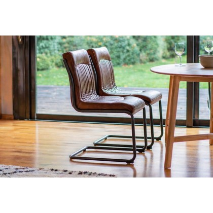 Gallery Direct Capri Vintage Leather Chair in Brown