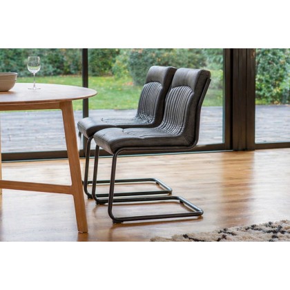 Gallery Direct Capri Vintage Leather Chair in Antique Ebony