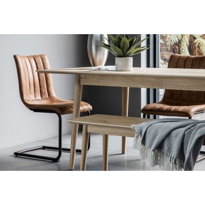 Gallery Direct Set of 2 Edington Dining Chairs in Brown Leather