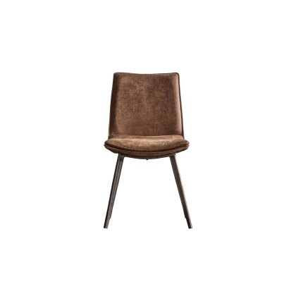 Gallery Direct Set of 2 Hinks Dining Chairs in Brown Leather Gallery Direct Set of 2 Hinks Dining Chairs in Brown Leather