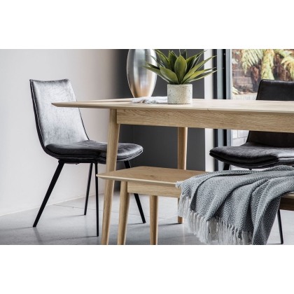 Gallery Direct Set of 2 Hinks Dining Chairs in Grey Leather Gallery Direct Set of 2 Hinks Dining Chairs in Grey Leather