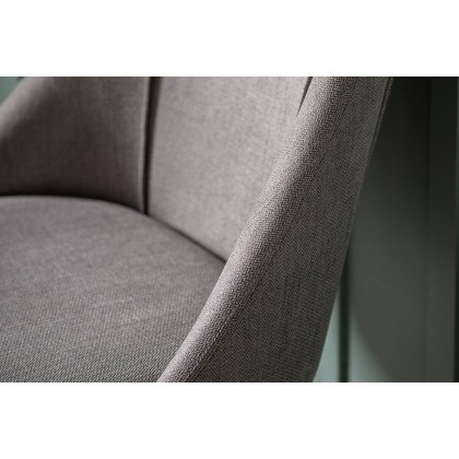 Gallery Direct Set of 2 Elliot Fabric Dining Chairs in Slate Grey Linen