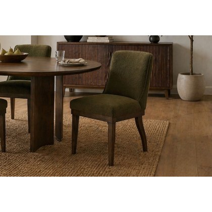 Gallery Direct Set of 2 Kelvedon Dining Chairs in Green Boucle