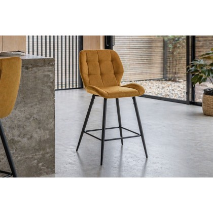 Gallery Direct Set of 2 Manford Fabric Bar Stools in Saffron