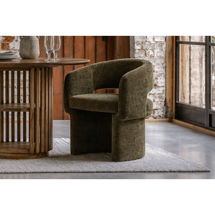 Gallery Direct Sloane Dining Chair in Green Boucle