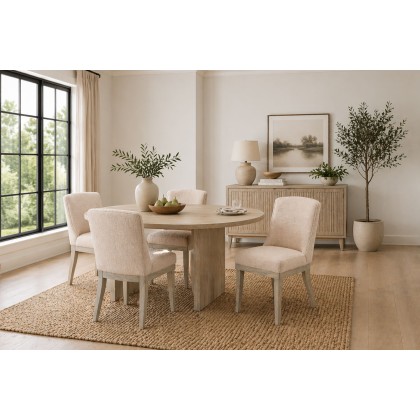 Gallery Direct Set of 2 Kelvedon Dining Chairs in Natural Boucle