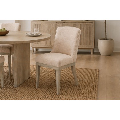 Gallery Direct Set of 2 Kelvedon Dining Chairs in Natural Boucle