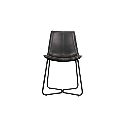 Gallery Direct Set of 2 Hawking Dining Chairs in Charcoal PU Leather