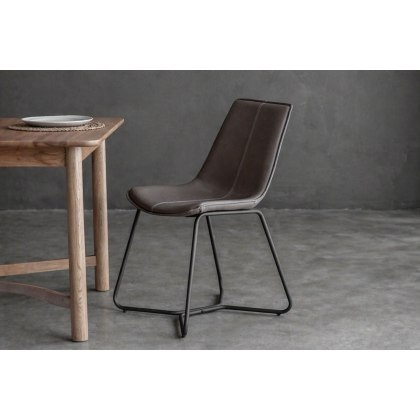 Gallery Direct Set of 2 Hawking Dining Chairs in Ember PU Leather