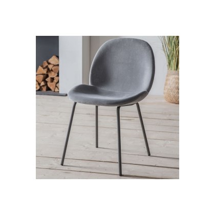 Gallery Direct Set of 2 Flanagan Dining Chairs in Light Grey Velvet
