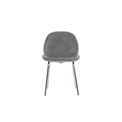 Gallery Direct Set of 2 Flanagan Dining Chairs in Light Grey Velvet
