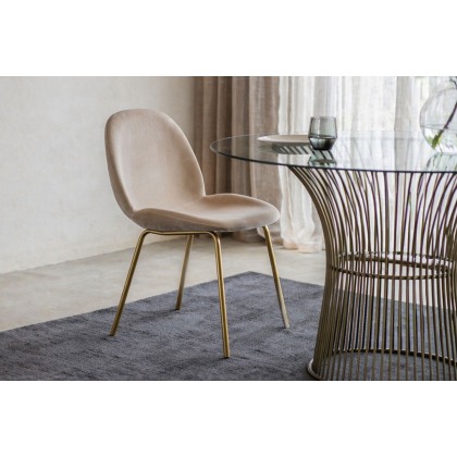 Gallery Direct Set of 2 Flanagan Dining Chairs in Oatmeal Velvet