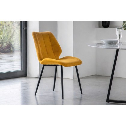 Gallery Direct Set of 2 Manford Fabric Dining Chairs in Saffron