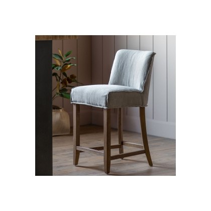 Gallery Direct Set of 2 Tarnby Bar Stools in Cement Grey Linen