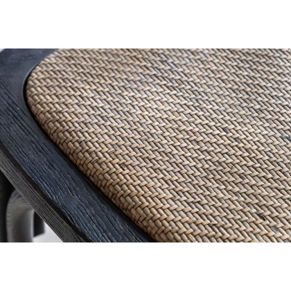 Gallery Direct Set of 2 Cafe Black Oak Dining Chairs with Rattan Seat Gallery Direct Set of 2 Cafe Black Oak Dining Chairs with Rattan Seat