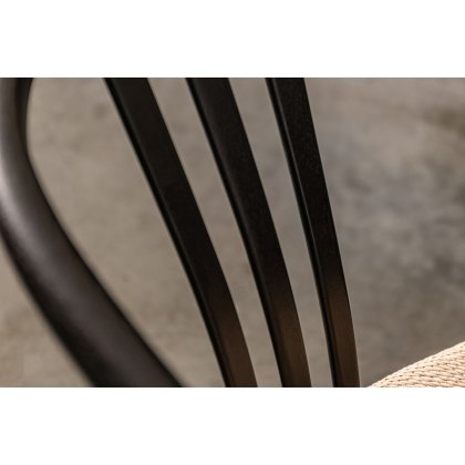Gallery Direct Set of 2 Whitney Black Elm Wishbone Back Dining Chairs with Woven Seat