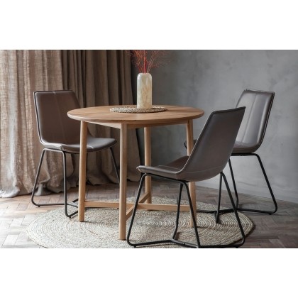 Gallery Direct Kingham Oak Round Dining Table Set & 4 Hawking Chairs Gallery Direct Kingham Oak Round Dining Table Set & 4 Hawking Chairs