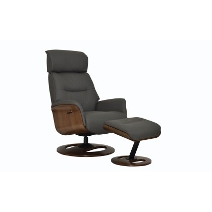 Reya Swivel Recliner Chair and Stool