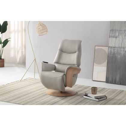 Utah Full Leather Swivel Recliner Chair