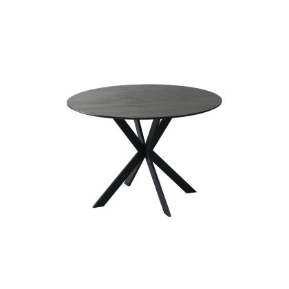Sadie Industrial 110cm Round Dining Table in Smoke Finish Sadie Industrial 110cm Round Dining Table in Smoke Finish