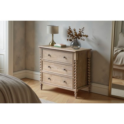 Gallery Direct Artisan Limewash Oak 3 Drawer Chest of Drawers