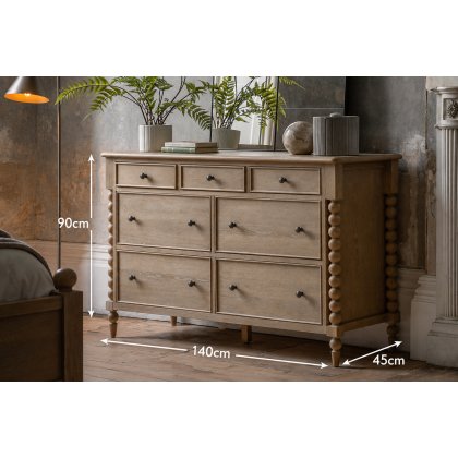 Gallery Direct Artisan Limewash Oak 7 Drawer Chest of Drawers