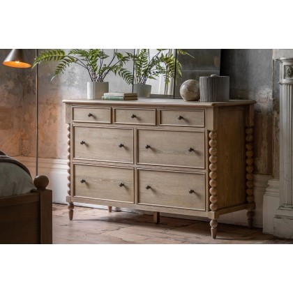 Gallery Direct Artisan Limewash Oak 7 Drawer Chest of Drawers