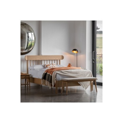 Gallery Direct Hatfield Natural Oak Spindle Bed Frame