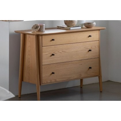 Gallery Direct Hatfield Natural Oak 3 Drawer Chest of Drawers