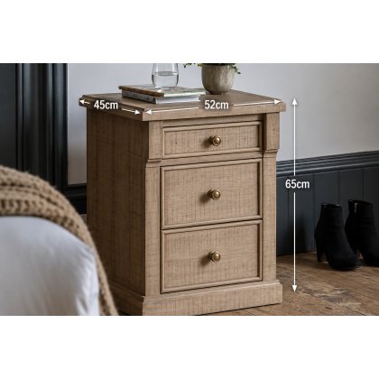 Gallery Direct Vancouver Rustic 3 Drawer Bedside Table Gallery Direct Vancouver Rustic 3 Drawer Bedside Table