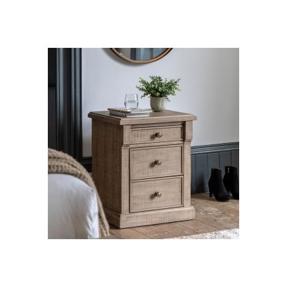 Gallery Direct Vancouver Rustic 3 Drawer Bedside Table