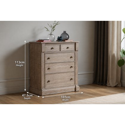 Gallery Direct Vancouver Rustic 5 Drawer Chest of Drawers Gallery Direct Vancouver Rustic 5 Drawer Chest of Drawers
