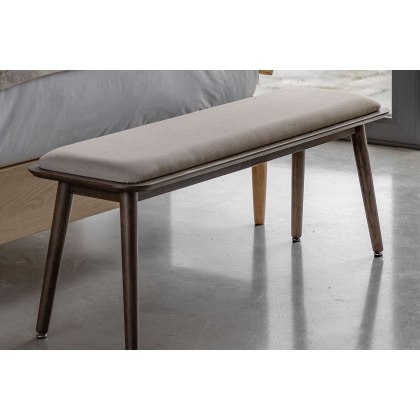 Gallery Direct Hatfield Smoked Oak Upholstered Bench Gallery Direct Hatfield Smoked Oak Upholstered Bench