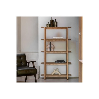 Gallery Direct Hatfield Natural Oak Tall Open Display Unit