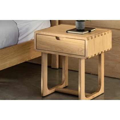 Gallery Direct Craft Natural Oak 1 Drawer Bedside Table
