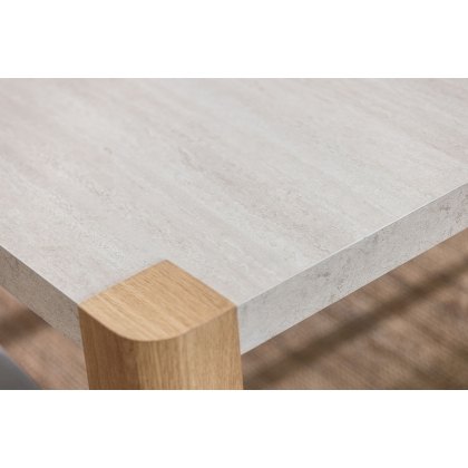 Arlo Natural Oak Coffee Table with Travertine Ceramic Top
