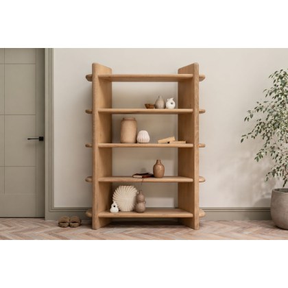Flynn Natural Oak Open Display Bookcase