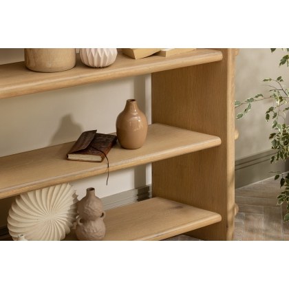Flynn Natural Oak Open Display Bookcase