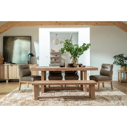 Oakley Reclaimed Wood 160-200cm Extending Dining Table in Rustic Buff Finish