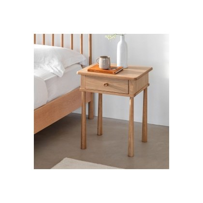 Gallery Direct Wycombe Oak 1 Drawer Bedside Table