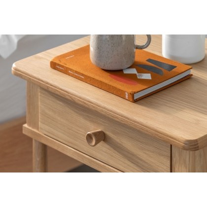 Gallery Direct Wycombe Oak 1 Drawer Bedside Table