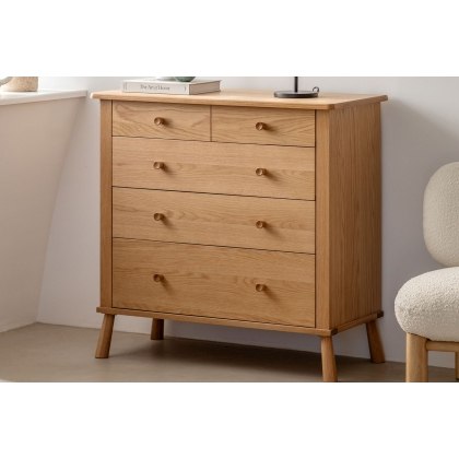 Gallery Direct Wycombe Oak 5 Drawer Chest of Drawers