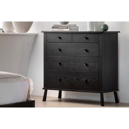 Gallery Direct Wycombe Black Oak 5 Drawer Chest of Drawers