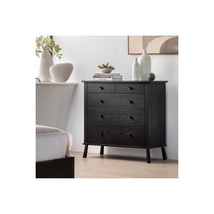Gallery Direct Wycombe Black Oak 5 Drawer Chest of Drawers